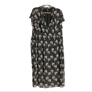 1.State Bloomsbury Black Multi Color Floral Dress